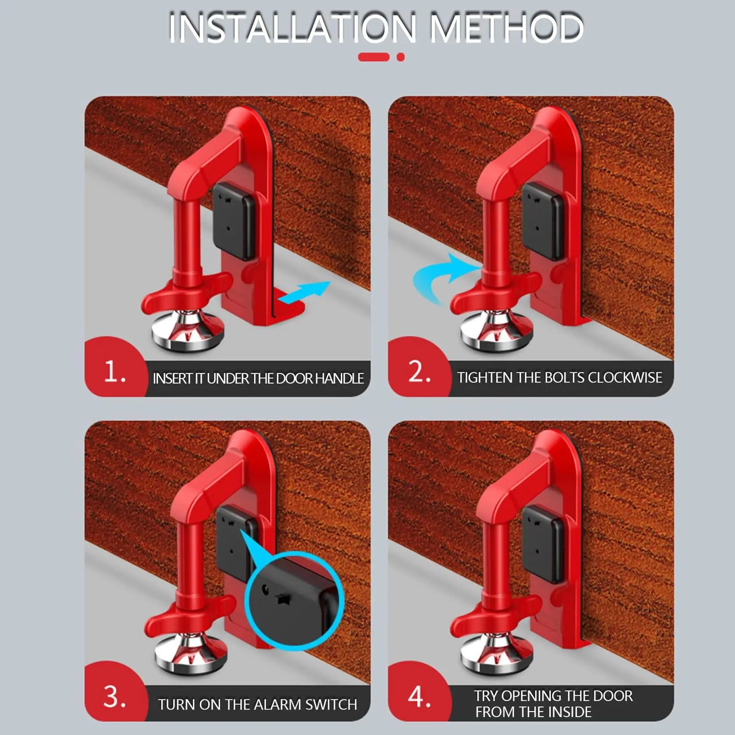 80 dB Door Stop Alarm – Portable Security for Home, Hotel, and Travel